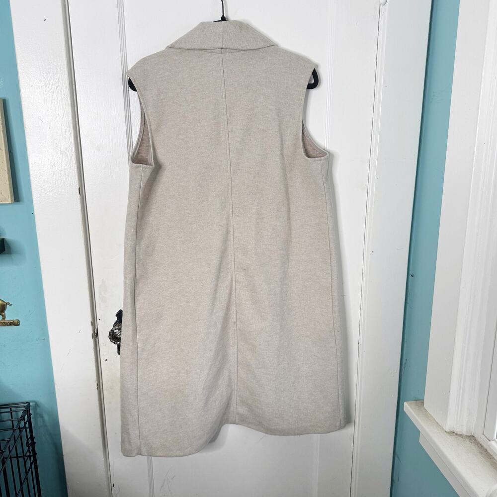 Joie Longline Open Front Duster Cardigan Style Vest Sleeveless Chic Luxe Size L - Picture 7 of 9